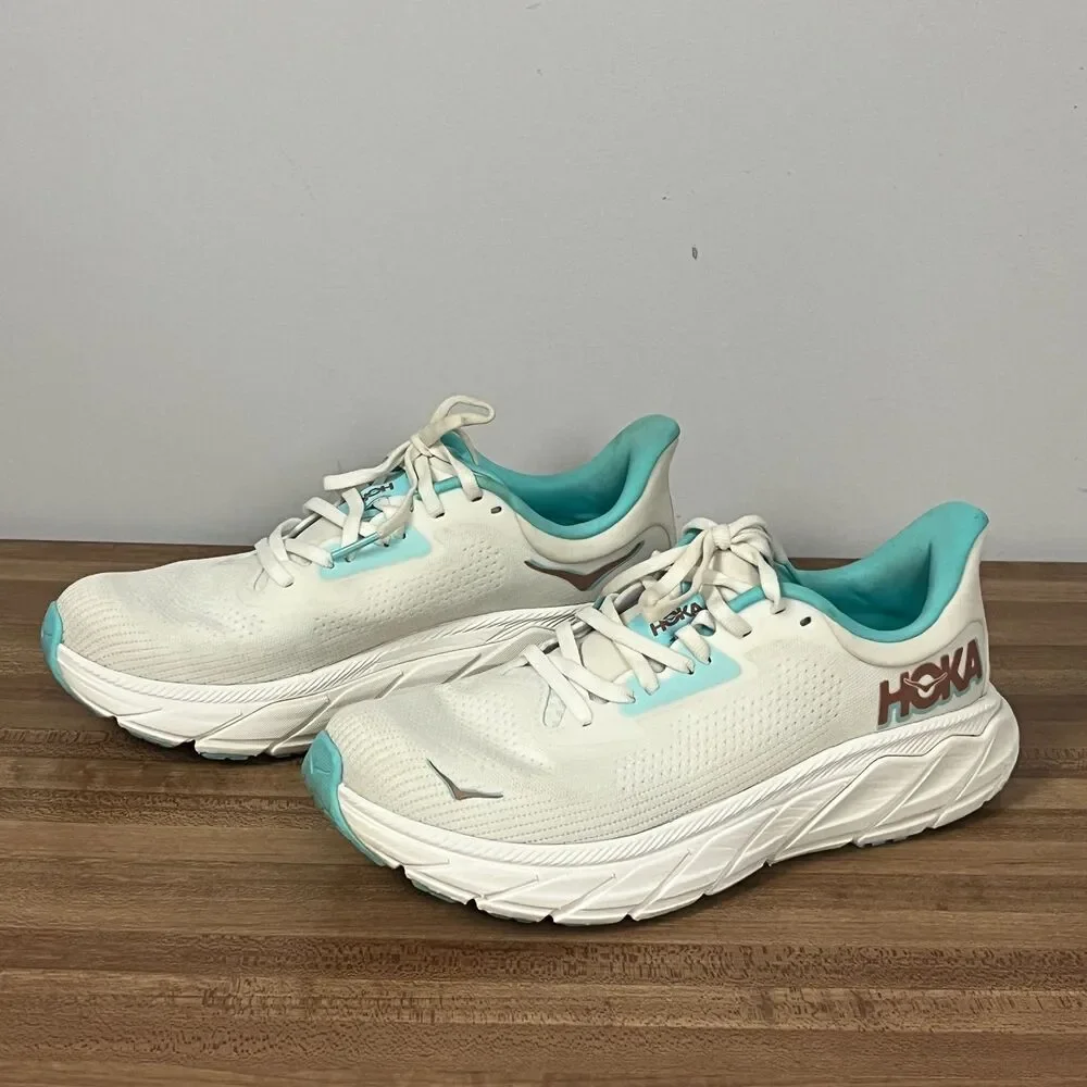 HOKA Arahi 7 Running Shoes Frost/Rose Gold White 1147851 FTRS Women's 9B